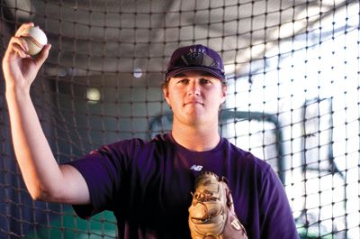 CHRIS SINCLAIR | Staff Photographer Faced with adversity early on, a strong work ethic has motivated senior relief pitcher Kyle Necke to battle back from Tommy John surgery.