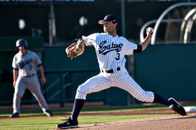 LeeHuangChenUCIBaseball lee huang chen | Staff Photographer Senior Daniel Bibona fires a pitch during Friday’s game against Bakersfield. The Anteaters swept the series.