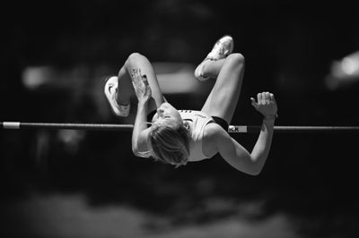 scott roeder | Staff Photographer Senior Christina Sando competes in the high jump at the Big West Championships at Northridge. UCI finished fifth overall.