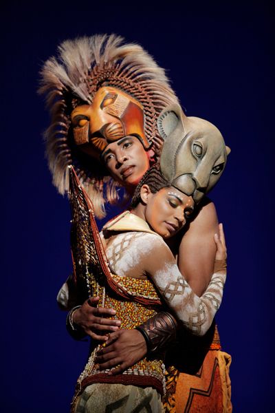 lionking COURTESY OF JOAN MARCUS Simba (André Jackson) and Nala (Marja Harmon) tenderly hold each other during “Can You Feel The Love Tonight” in the national tour of “The Lion King.” The popular production has finally reached Orange County.