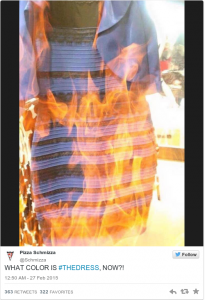 the dress in flames