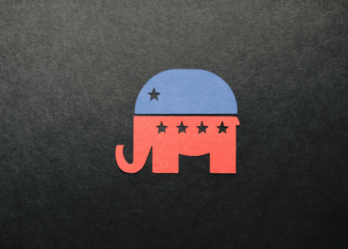 Symbol of Republican party on a black background