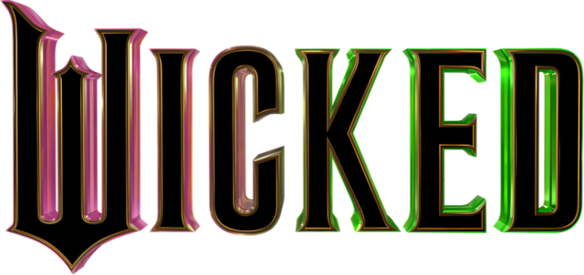 unnamed-10 The logo title for "Wicked" is shown against a white background. The text is in black with a pink gradient into green shown behind the text.